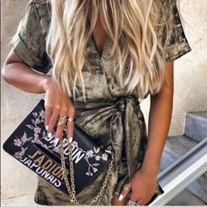 zara shiny wrap dress